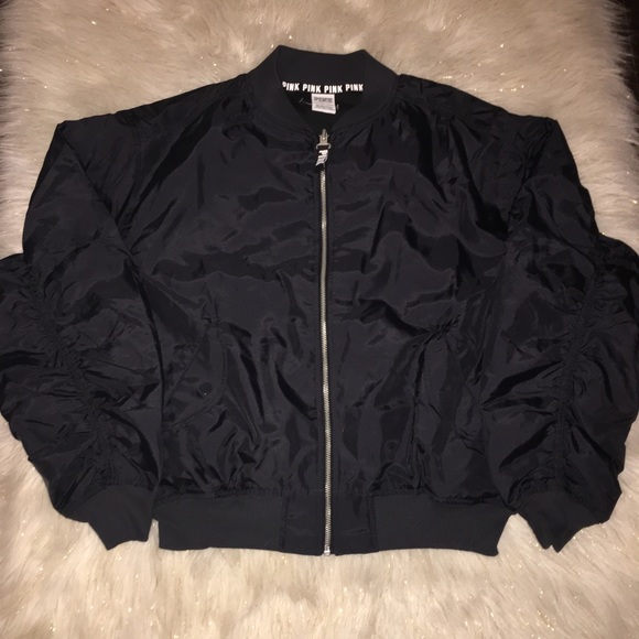 Victoria’s Secret PINK Black Flight Bomber Jacket - Picture 6 of 7